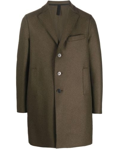 Harris Wharf London Manteau en laine vierge à boutonnière - Vert