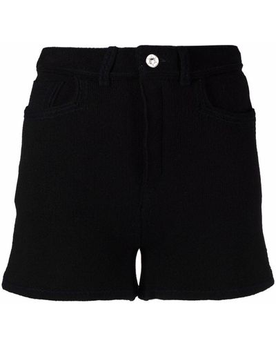 Barrie High-waisted Knit Shorts - Black