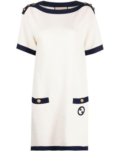Gucci Kleid mit Logo-Patch - Weiß