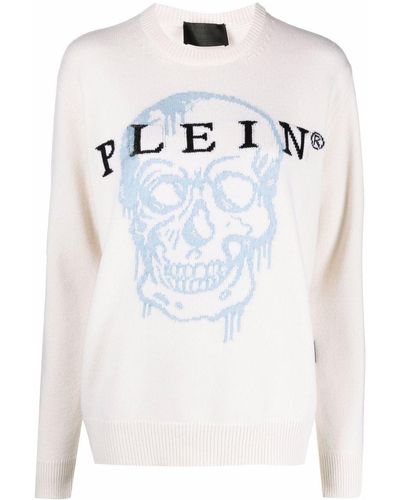 Philipp Plein Intarsien-Pullover mit Totenkopf - Mehrfarbig