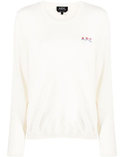 A.P.C. Maglione con ricamo - Bianco