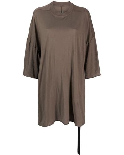 Rick Owens Drop-shoulder Cotton T-shirt - Brown