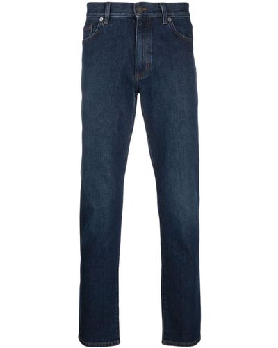 Zegna Mid-rise Slim-cut Stretch-cotton Jeans - Blue