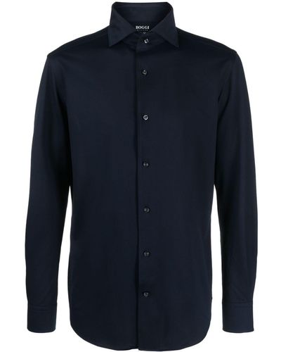 BOGGI Long-sleeve Button-up Shirt - Blue