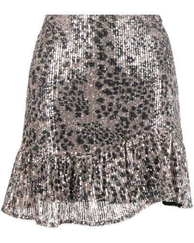 Liu Jo Animal-print Embellished Mini Skirt - Gray