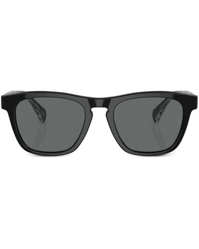 Oliver Peoples R-3 Sonnenbrille im Wayfarer-Design - Schwarz