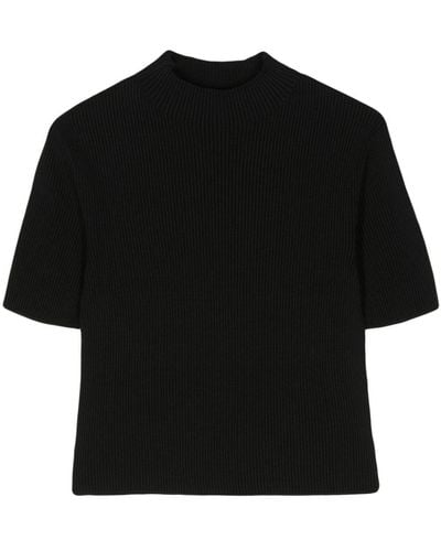 CFCL Portrait Ribbed-knit T-shirt - Black