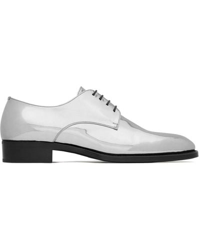 Saint Laurent Adrien Derby-Schuhe aus Lackleder - Weiß