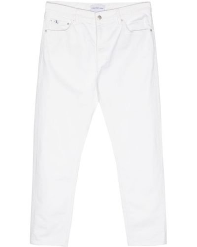 Calvin Klein Cropped-Jeans mit Tapered-Bein - Weiß