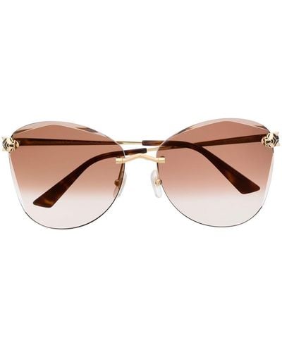 Cartier Butterfly-frame Tinted Sunglasses - Brown
