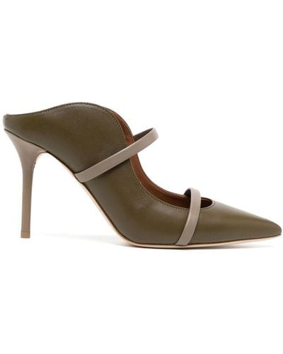Malone Souliers Maureen Pointed Leather Mules - Brown
