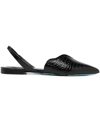 Paul Smith Crocodile-embossed Slingback Court Shoes - Black