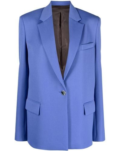 The Attico Einreihiger Blazer aus Wolle - Blau