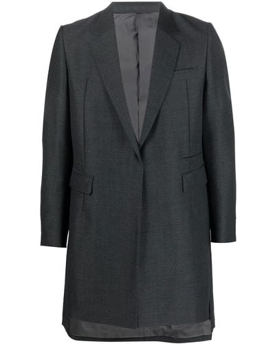 Undercover Step-hem Single-breasted Tailored Coat - Grey