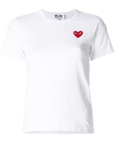 COMME DES GARÇONS PLAY T-Shirt mit Herz-Patch - Weiß