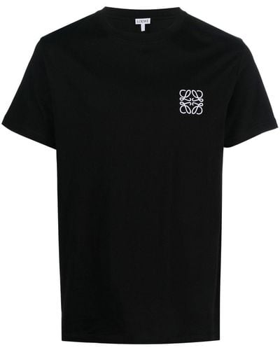Loewe Anagram Embroidered Cotton T-shirt - Black