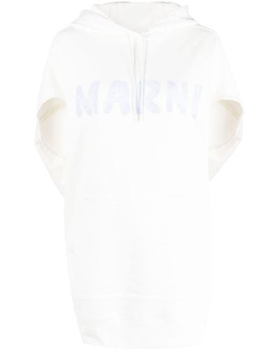 Marni Logo-print Short-sleeve Hoodie - White
