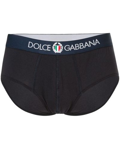 Dolce & Gabbana Brando Logo-waistband Briefs - Blue