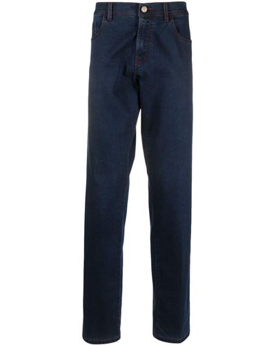 Canali Mid-rise Straight-leg Jeans - Blue
