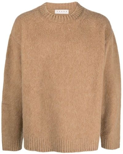 Paura Ribbed-trim Virgin Wool Sweater - Brown
