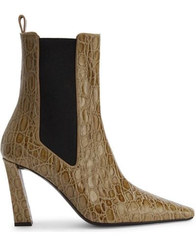 Giuseppe Zanotti Janiee Snake-print Leather Ankle Boots - Brown