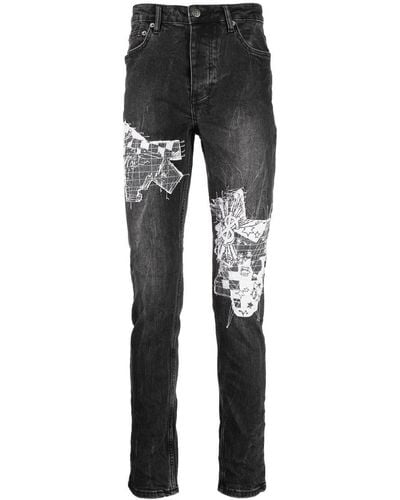 Ksubi Skinny-Jeans mit grafischem Print - Grau