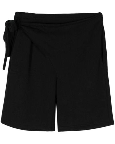 OTTOLINGER Asymmetric Cotton Shorts - Black