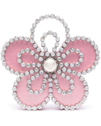 L'ALINGI Flower Crystal-embellished Clutch Bag - Pink