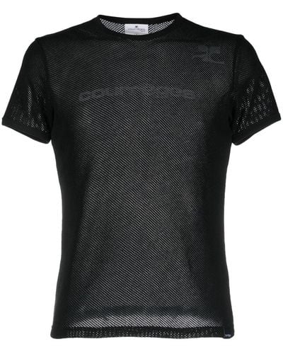 Courreges T-shirt microrete nera - Nero
