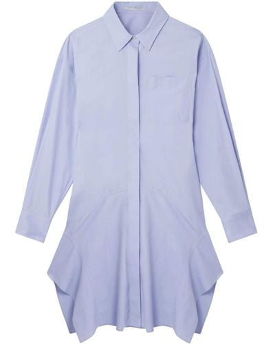 Stella McCartney Banana-sleeve Cotton Shirt Dress - Blue