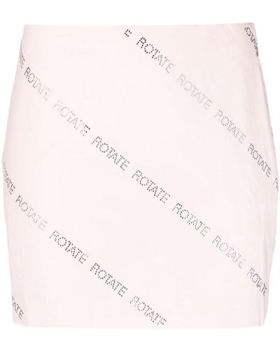 ROTATE BIRGER CHRISTENSEN Crystal-embellished Miniskirt - Pink