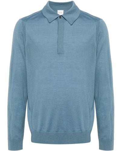 Paul Smith Knit Long-sleeve Polo Shirt - Blue