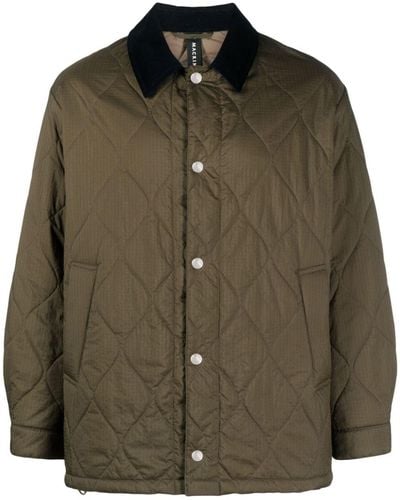 Mackintosh Contrast-collar Quilted Jacket - Green