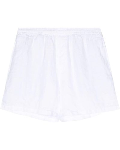Aspesi Elasticated-waist Linen Shorts - White