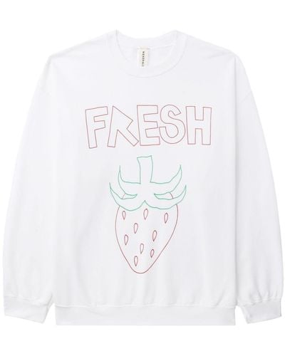 WESTFALL Sweatshirt mit Früchte-Print - Weiß