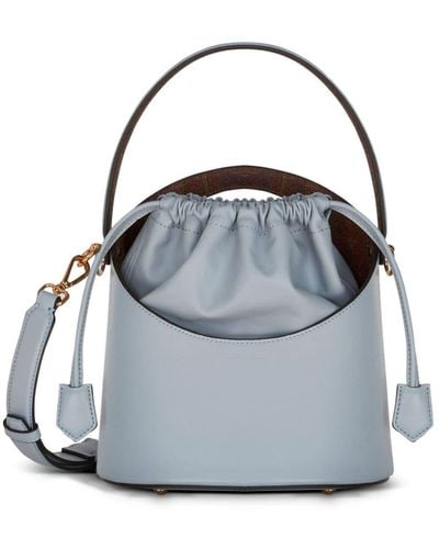Etro Medium Saturno Leather Bucket Bag - Grey