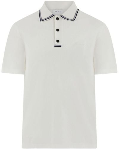 Ferragamo Poloshirt mit kurzen Ärmeln - Weiß