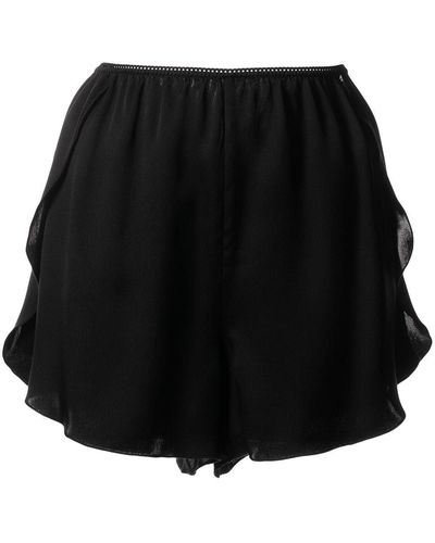 Anine Bing High-waisted Silk Shorts - Black