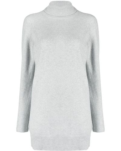 Eleventy Roll-neck Rib-trimmed Sweater - Gray