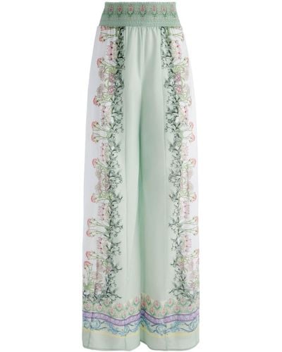 Alice + Olivia Pantalon évasé à mélange d'imprimés - Vert