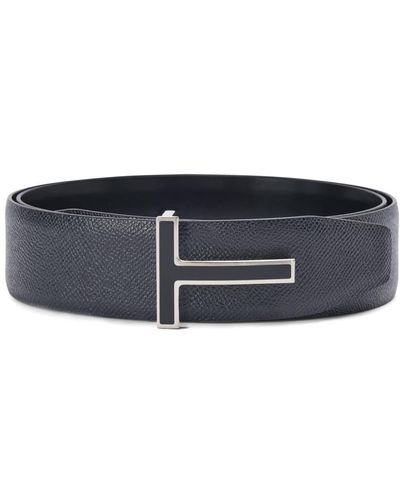 Tom Ford Logo-buckle Leather Belt - Blue