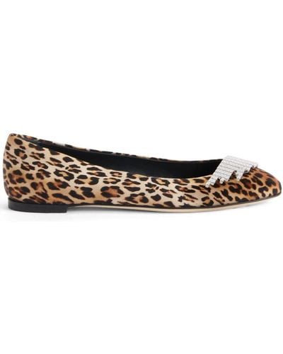 Giuseppe Zanotti Iveery Leopard-print Ballerina Shoes - Brown