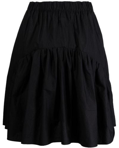 JNBY Ruffled Cotton Midi Skirt - Black