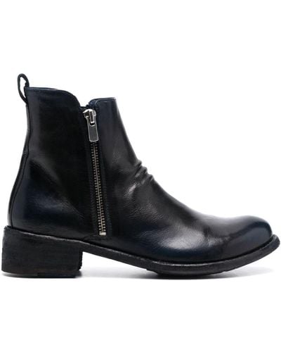 Officine Creative Block-heel Leather Boots - Black