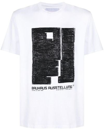 Neil Barrett Camiseta Bauhaus con estampado gráfico - Blanco