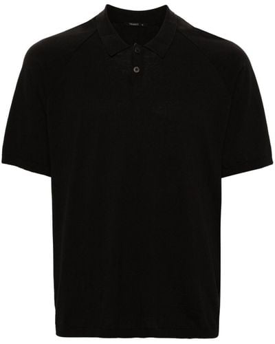 Transit Fine-knit Cotton Polo Shirt - Black