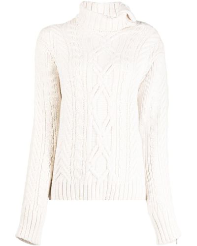 Monse Cable-knit Zip-detail Sweater - White