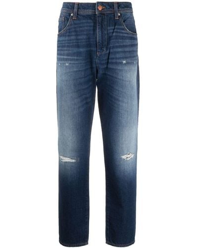Armani Exchange Jeans slim con effetto vissuto - Blu