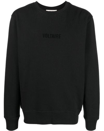 Zadig & Voltaire Flocked-logo Cotton Sweatshirt - Black