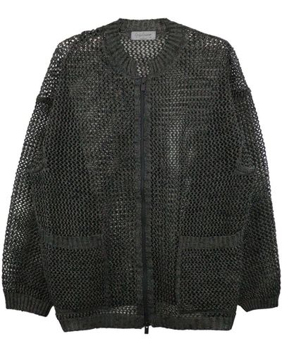 Yohji Yamamoto Opengebreid Vest - Zwart